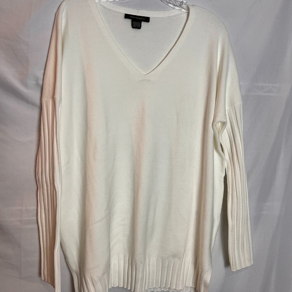Women's White French Connection V neck sweater Size M
